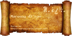 Marossy Áron névjegykártya