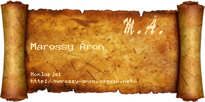 Marossy Áron névjegykártya