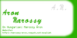 aron marossy business card