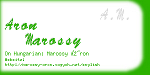 aron marossy business card